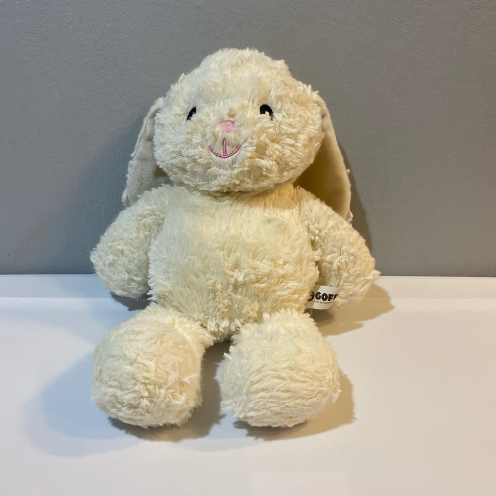 White Bunny Soft Stuffed Plush Lovey Goffa 18" Easter Rabbit With Rattle Cuddles